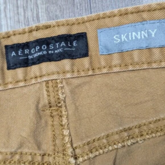 Aeropostale Skinny Khaki Pants Casual Everyday Comfort Stretch Mens 27/28 - Picture 5 of 8